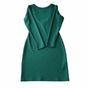 H&M Emerald Green Open Back Long Sleeve Bodycon Mini Dress- Size M